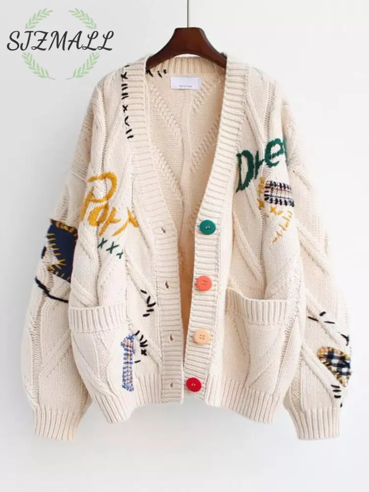Cable Knit Button Up Cardigan