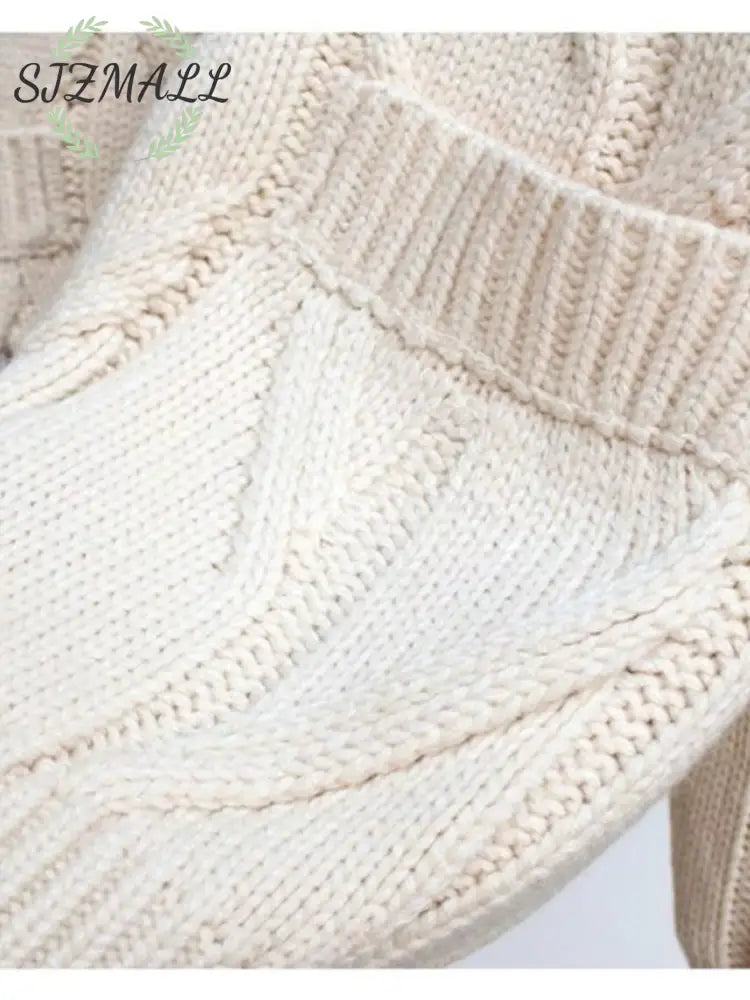 Cable Knit Button Up Cardigan