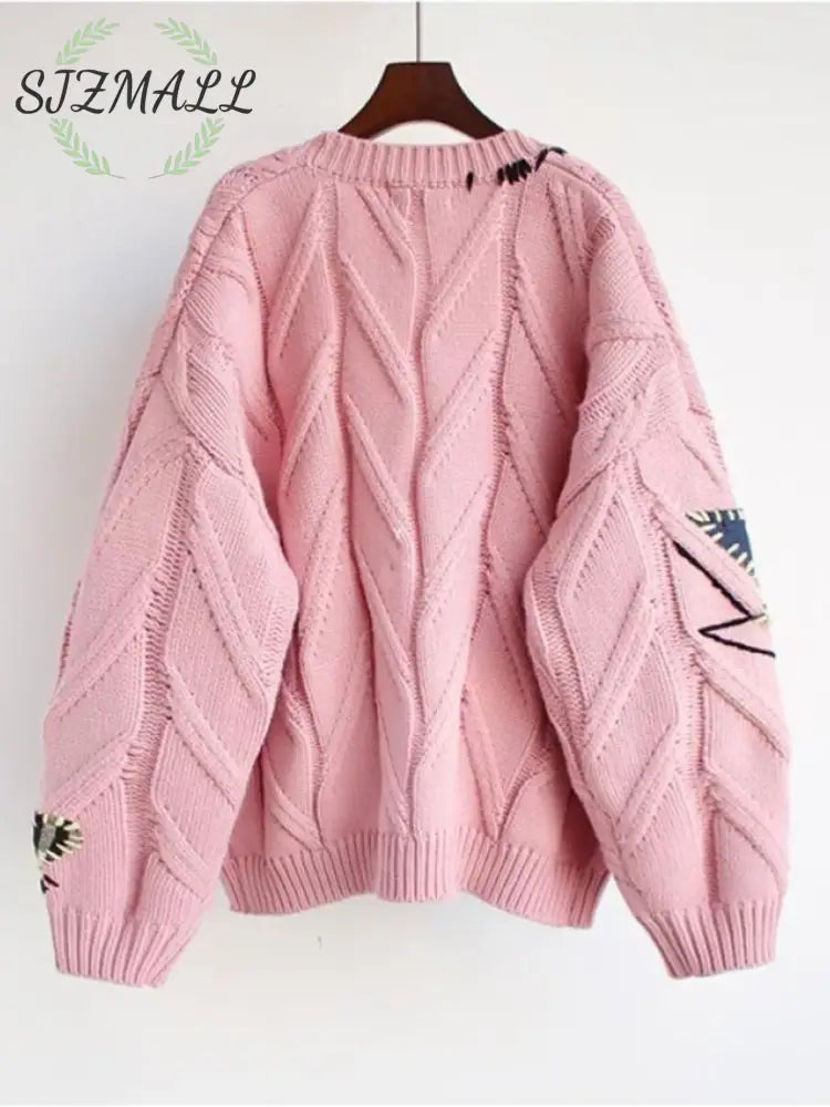 Cable Knit Button Up Cardigan