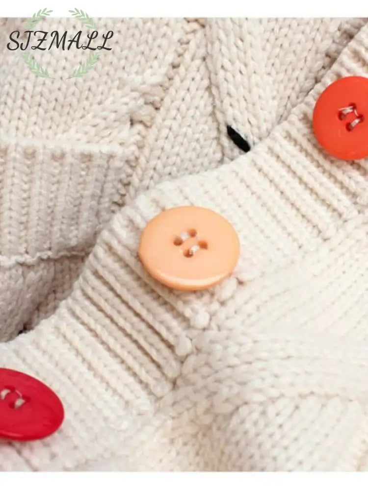 Cable Knit Button Up Cardigan