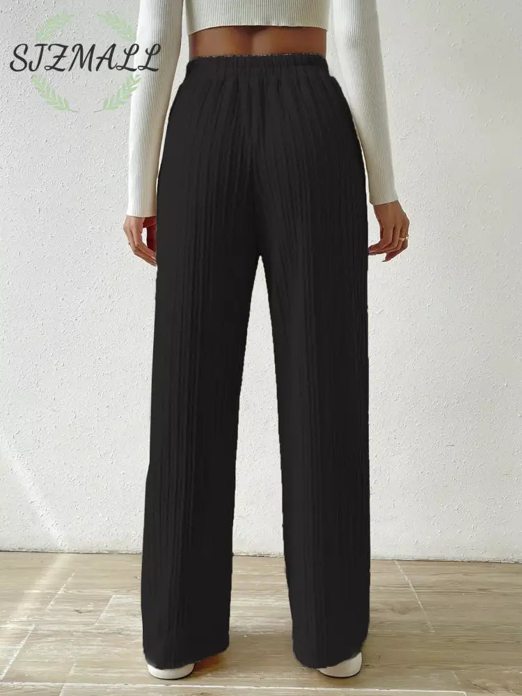 Drawstring Wide Leg Pants