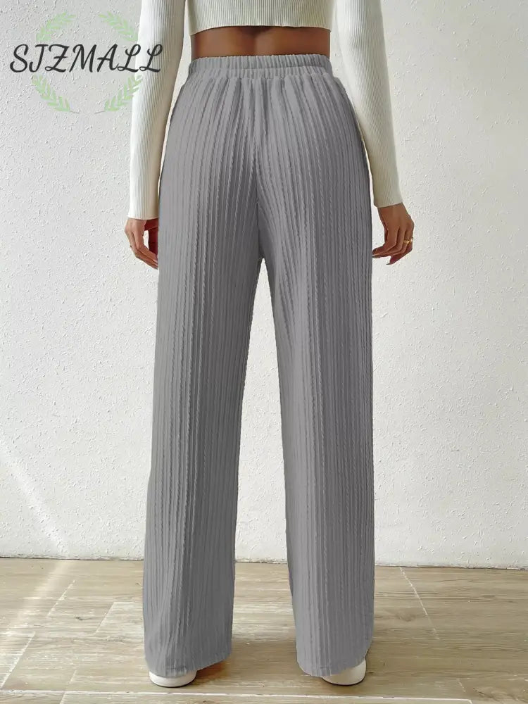 Drawstring Wide Leg Pants