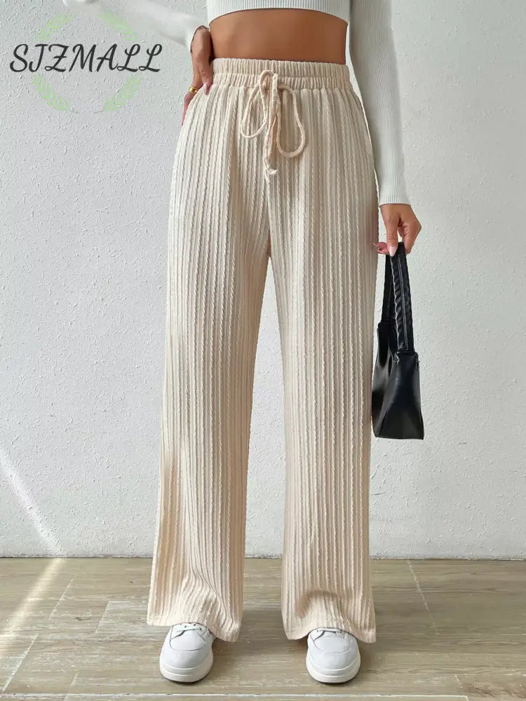 Drawstring Wide Leg Pants