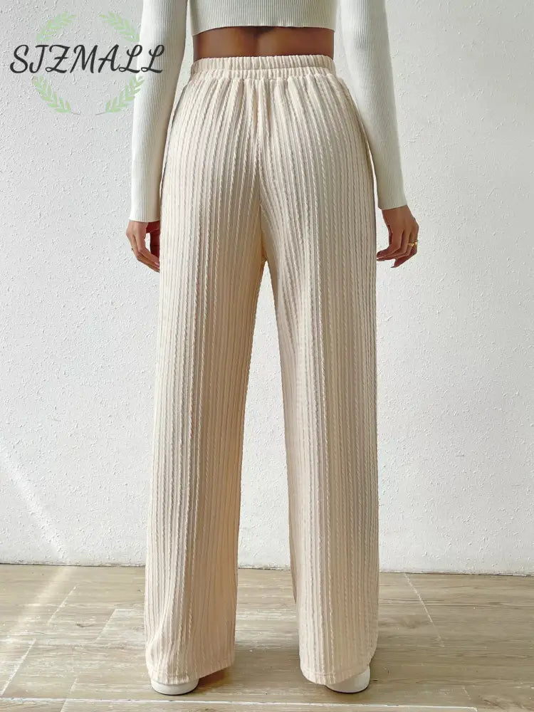 Drawstring Wide Leg Pants