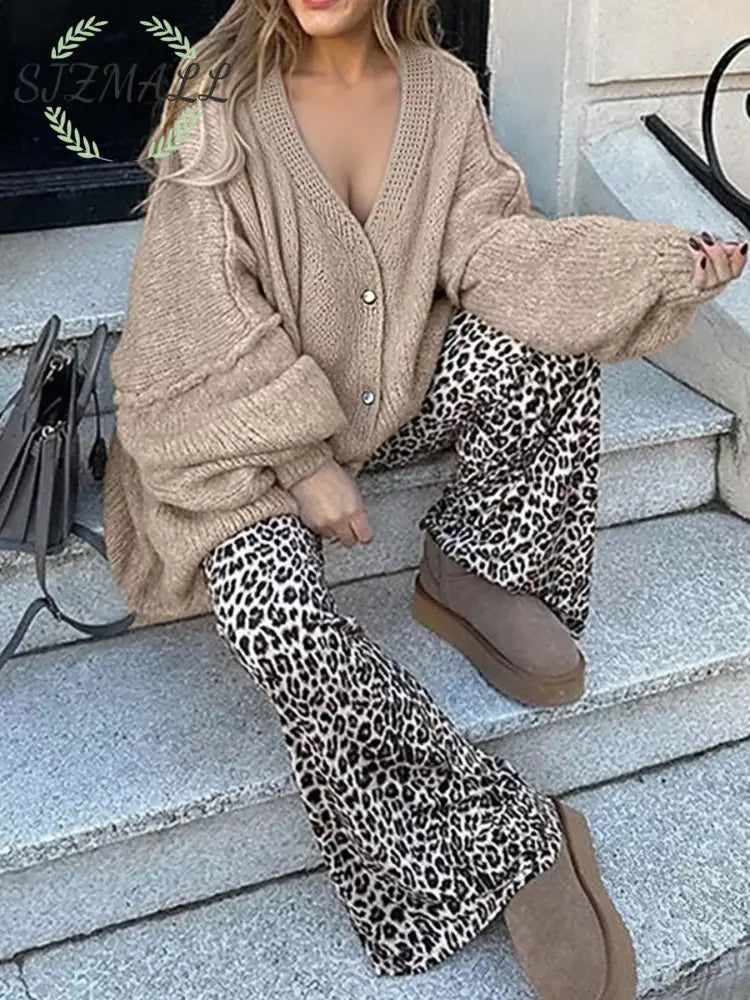 Oversized Knit Button Up Cardigan