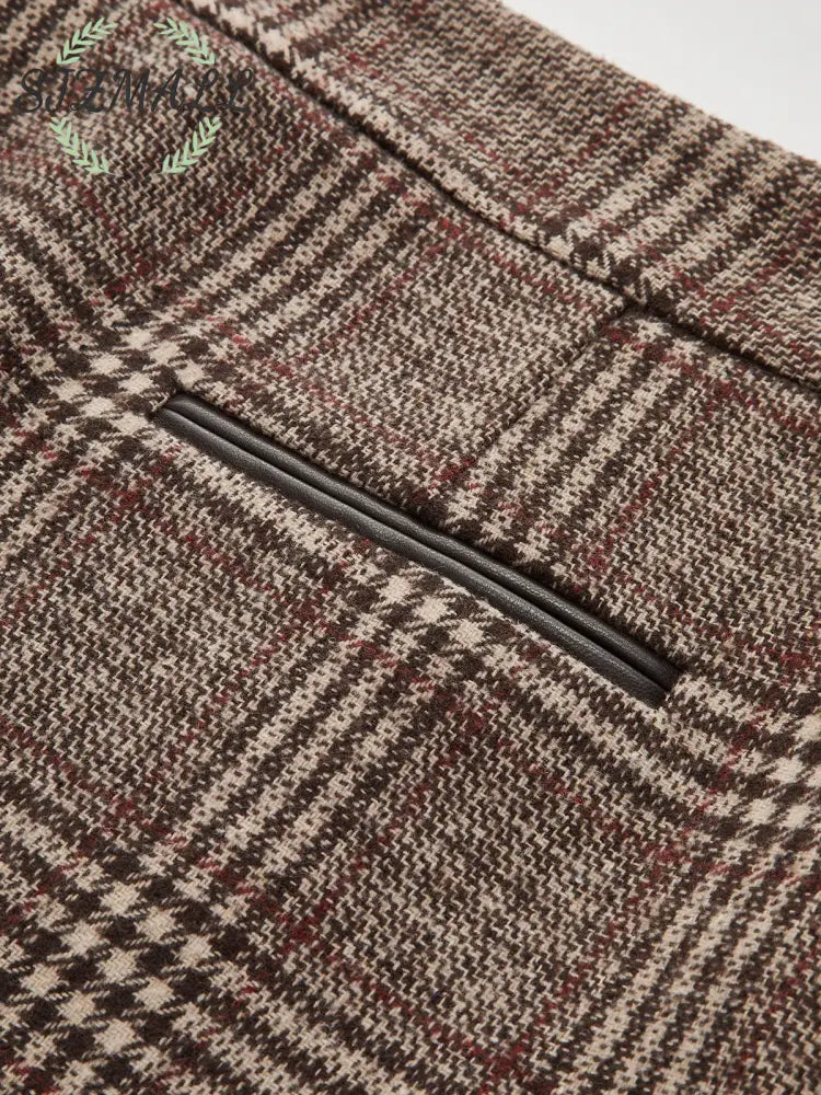 Plaid Tweed Mini Skirt