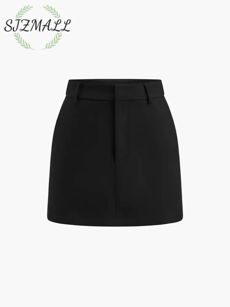 Solid A-Line Short Skirt