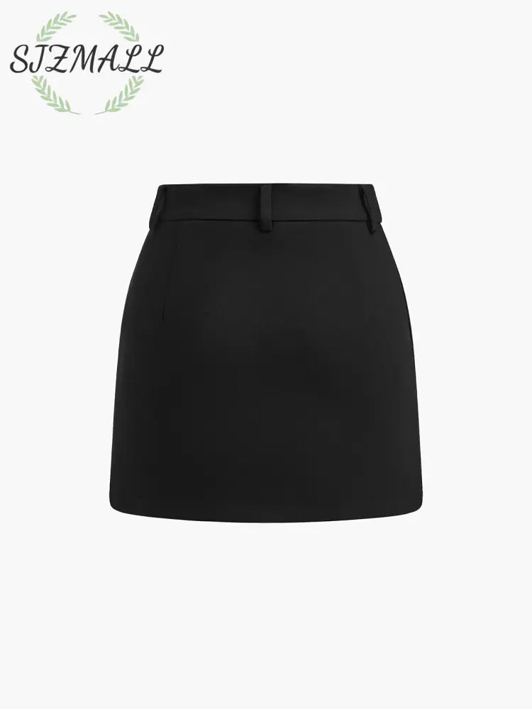 Solid A-Line Short Skirt