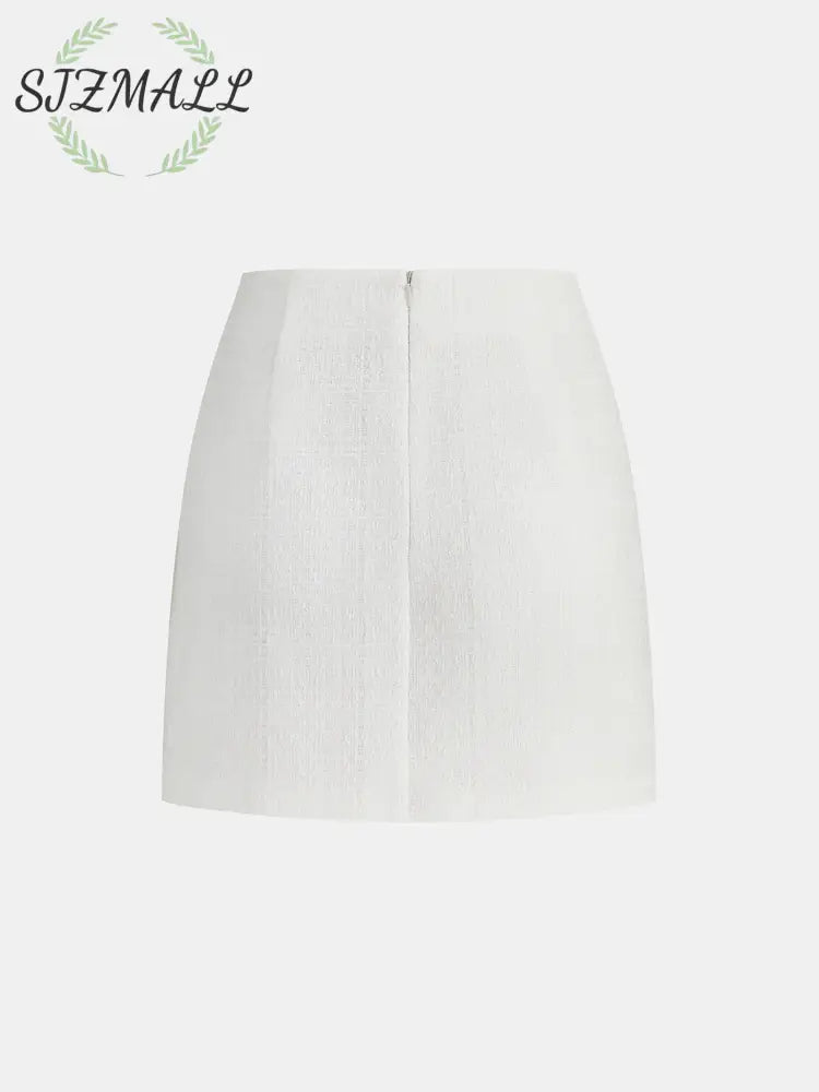 Tweed Strapless Top and Mini Skirt Set