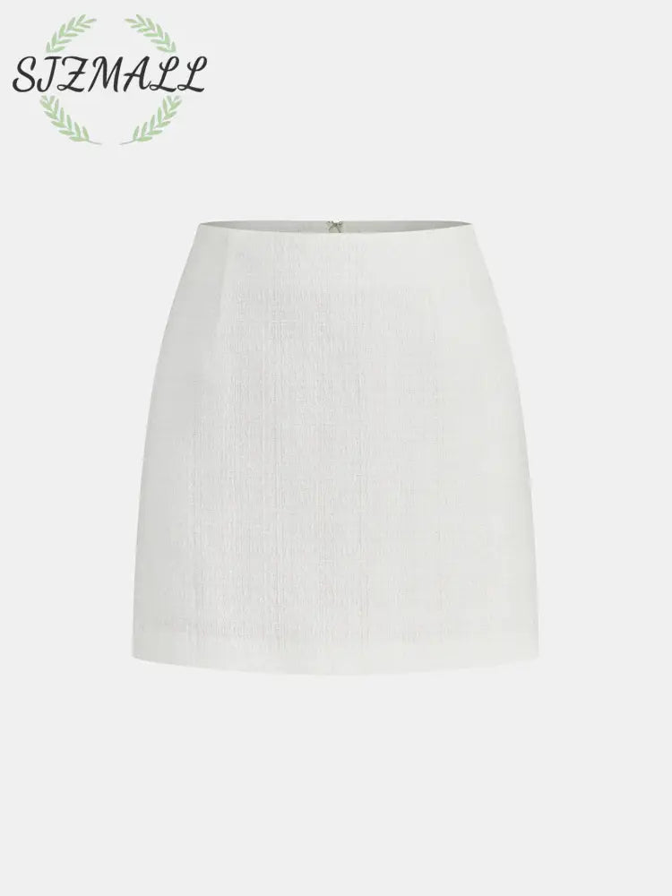 Tweed Strapless Top and Mini Skirt Set