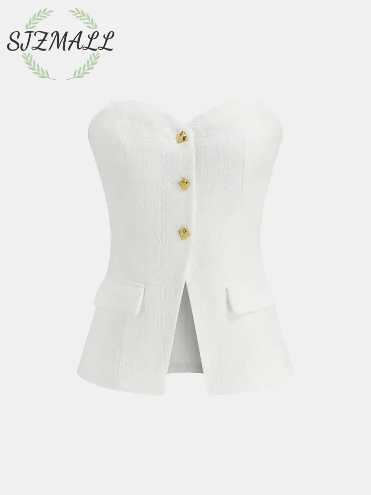 Tweed Strapless Top and Mini Skirt Set