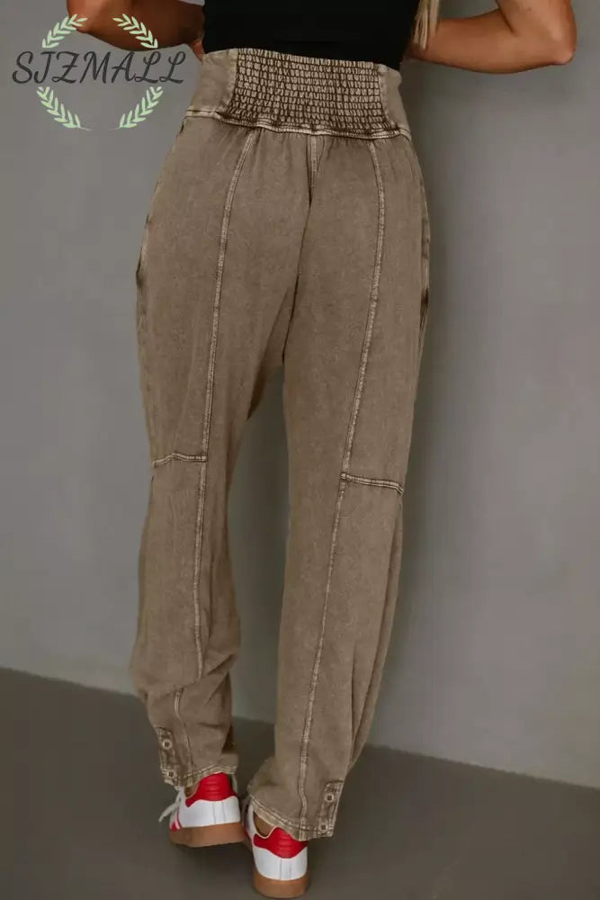 Vintage Wash High-Waisted Balloon Pants