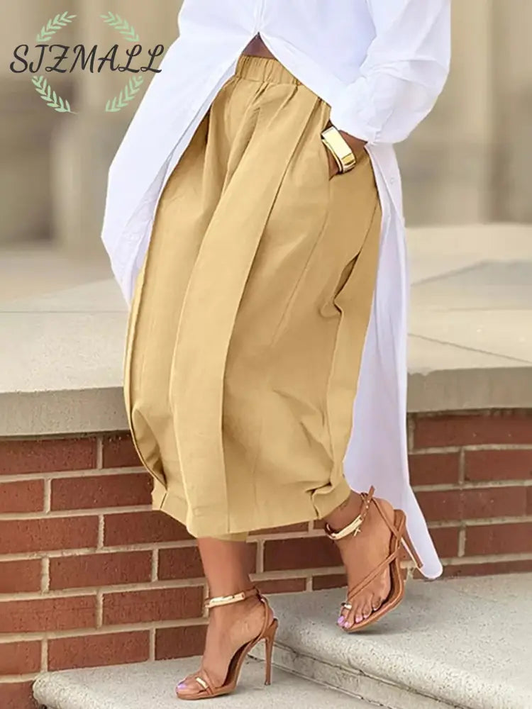 Wide Leg Pleated Detail Pants