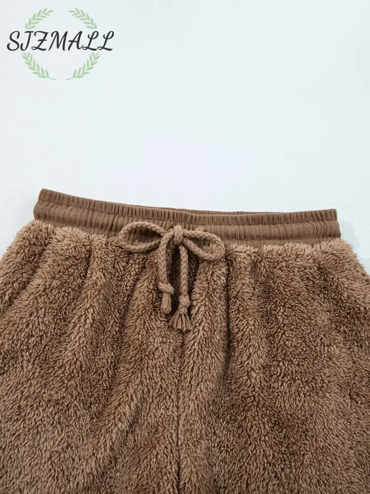 Zip Up Hoodie and Drawstring Shorts 2pcs Outfit